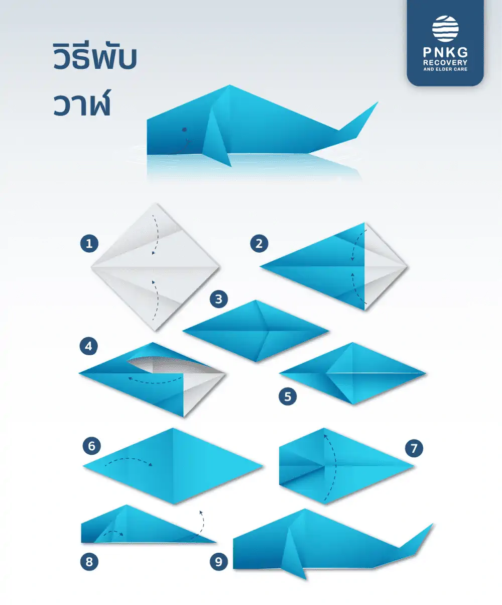 Origami whale